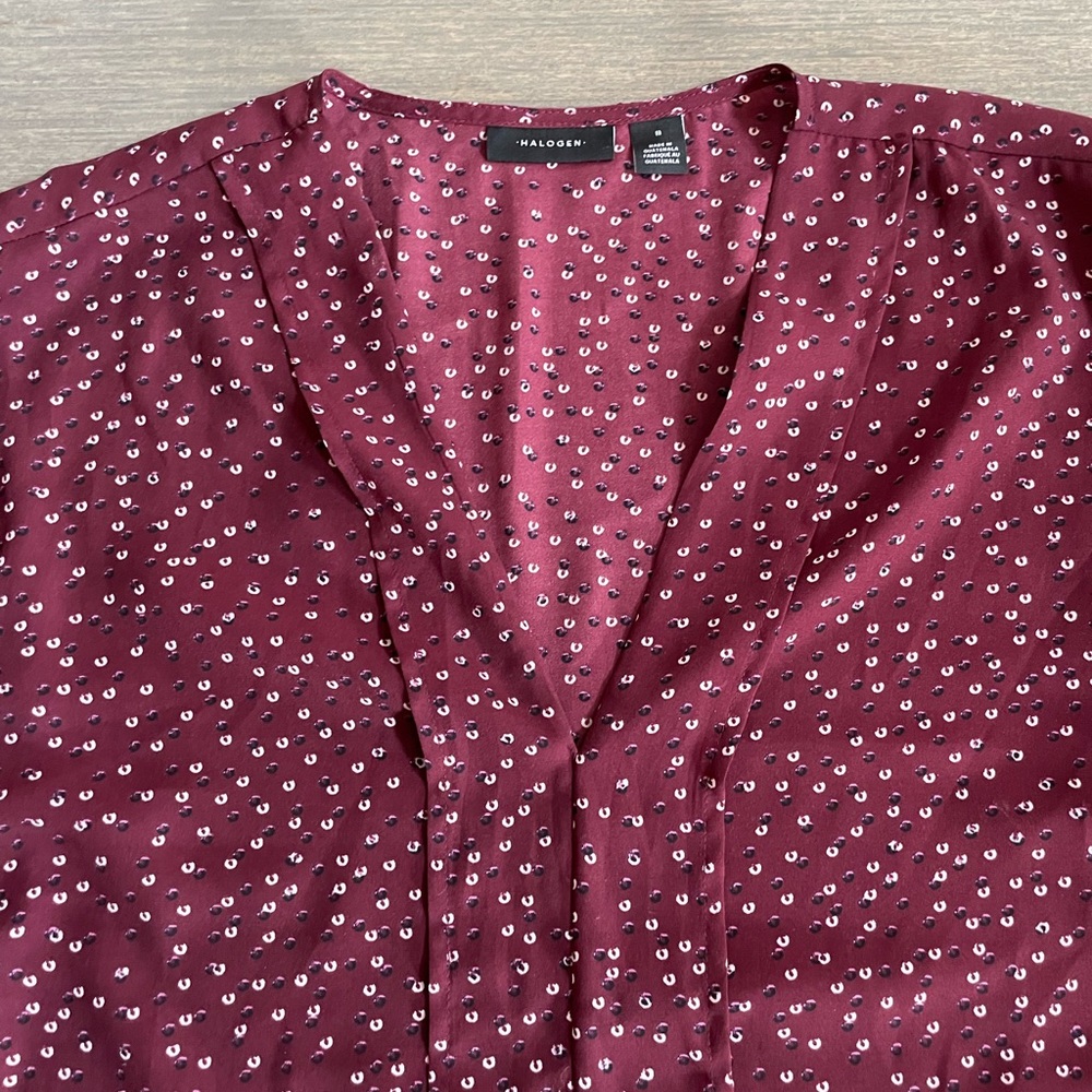 Halogen Blouse in Maroon Size M - Picture 3 of 8